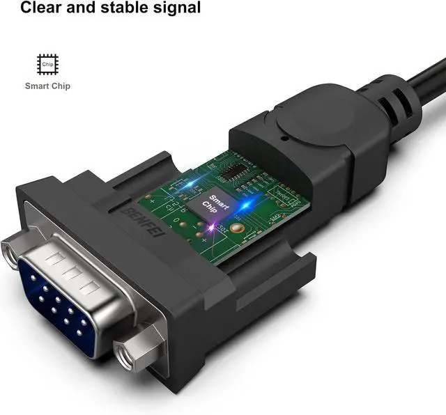 Alt view image 6 of 7 - USB to Serial Adapter,6 Feet USB to RS-232 Male (9-pin) DB9 Serial Cable, Prolific Chipset, Windows 11/10/8.1/8/7, Mac OS X 10.6 and Above(Not VGA Female Screw)