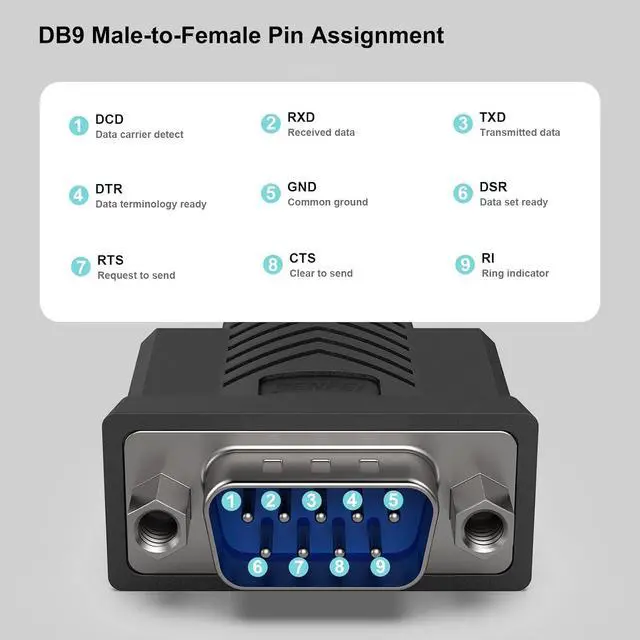 Alt view image 7 of 7 - USB to Serial Adapter,6 Feet USB to RS-232 Male (9-pin) DB9 Serial Cable, Prolific Chipset, Windows 11/10/8.1/8/7, Mac OS X 10.6 and Above(Not VGA Female Screw)