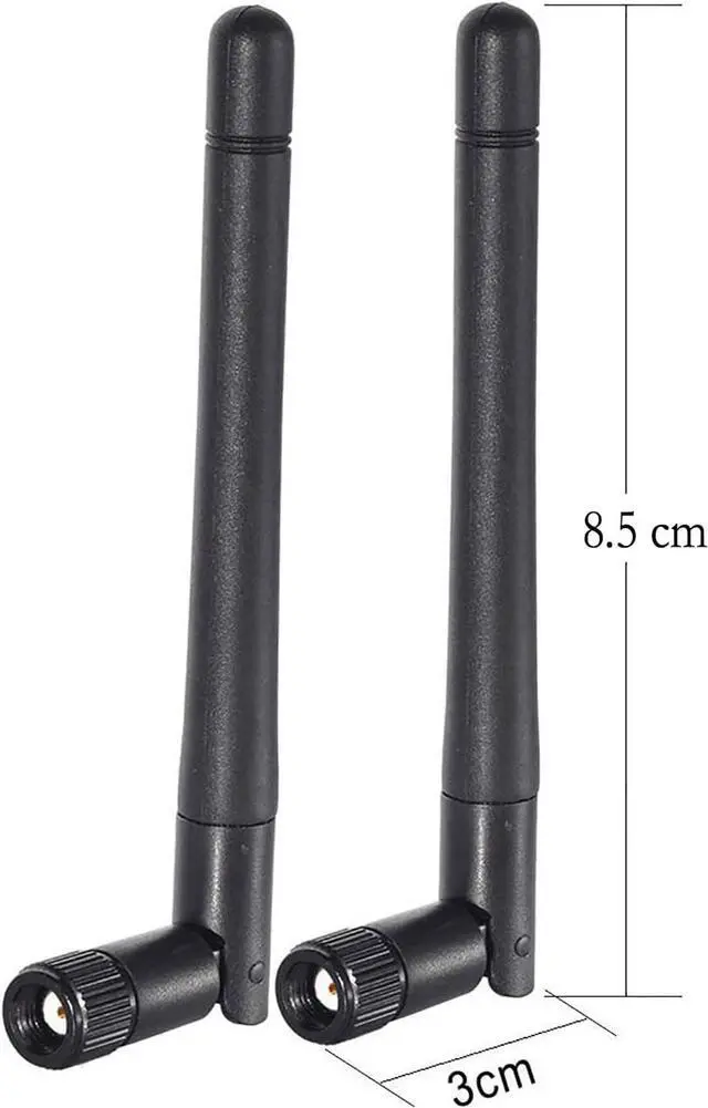 Main image of Dual Band WiFi 2.4GHz 5GHz 5.8GHz 3dBi MIMO RP-SMA Male Bluetooth Antenna (2-Pack) for PC Computer WiFi Router Wireless Network Card USB Adapter Security IP Camera Video Surveillance Monitor