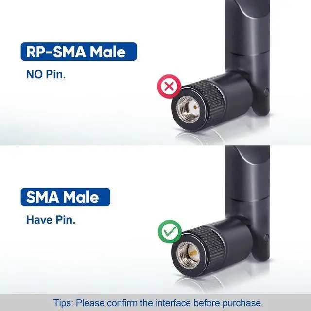 Alt view image 3 of 7 - Dual Band WiFi 2.4GHz 5GHz 5.8GHz 8dBi SMA Male Antenna (2-Pack) for Wireless Vedio Security IP Camera Recorder Surveillance Recorder Truck Trailer Rear View Backup Camera Reversing Monitor