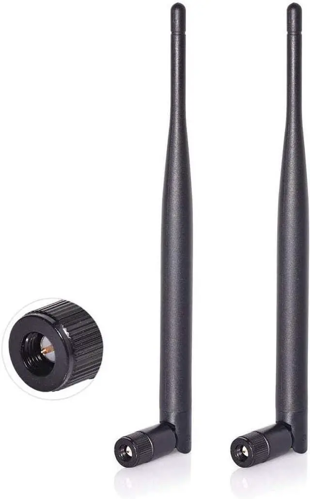 Main image of Dual Band WiFi 2.4GHz 5GHz 5.8GHz 6dBi SMA Male Antenna (2-Pack) for Wireless Vedio Security IP Camera Recorder Surveillance Recorder Truck Trailer Rear View Backup Camera Reversing Monitor