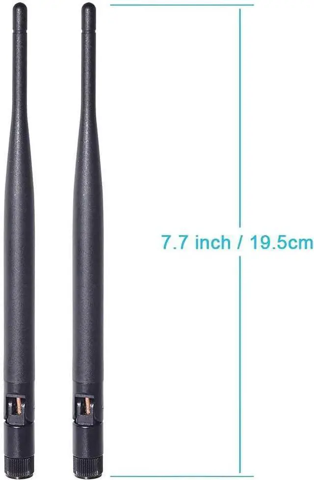 Alt view image 2 of 7 - Dual Band WiFi 2.4GHz 5GHz 5.8GHz 6dBi SMA Male Antenna (2-Pack) for Wireless Vedio Security IP Camera Recorder Surveillance Recorder Truck Trailer Rear View Backup Camera Reversing Monitor