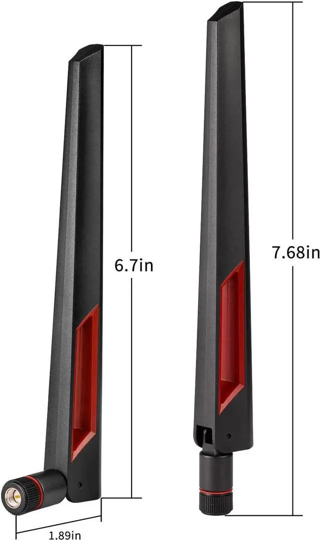 Alt view image 2 of 7 - Dual Band WiFi Antenna 2.4GHz 5GHz 5.8GHz SMA WiFi Antennae for PC Desktop Computer Motherboard PCI WiFi Bluetooth Card Wireless Network Router (2-Pack)