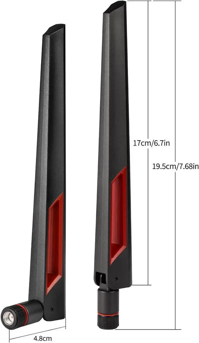 Alt view image 3 of 7 - WiFi Antenna with RP-SMA Male Connector, 2.4GHz 5GHz 5.8GHz Dual Band Antenna for PCI-E WiFi Network Card USB Wireless Camera Router Hotspot etc. 2pcs