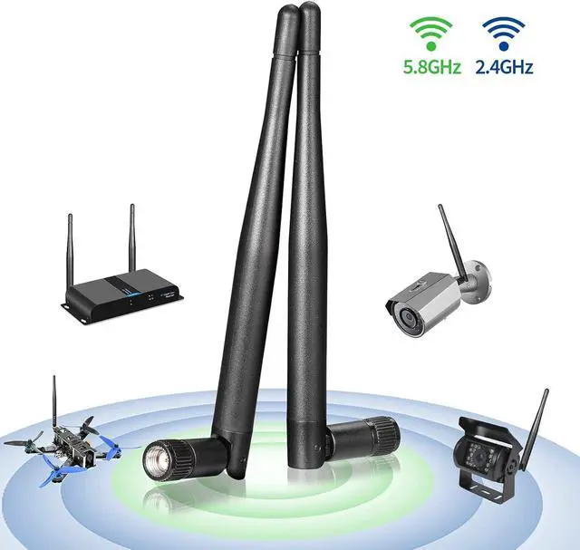 Alt view image 4 of 7 - Dual Band WiFi Antenna 2.4GHz 5GHz 5.8GHz 3dBi RP-SMA Male Antenna Replacement (2-Pack) for WiFi Router Wireless Network Card USB Adapter Security IP Camera Video Surveillance Monitor