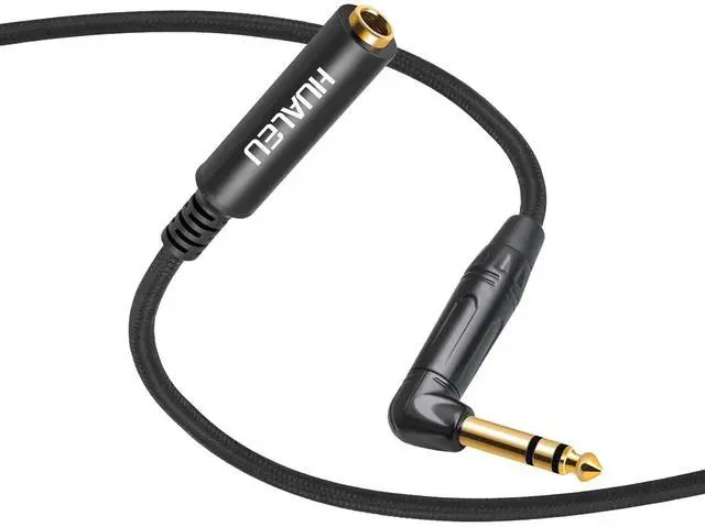 Alt view image 5 of 7 - 2Pack 3.3FT Right Angle 6.35mm TRS Stereo Male to Female Audio Cable,Right Angle 1/4 TRS Male to Female Stereo Headphone Guitar Extension Cable Cord for Amplifiers,Headphone
