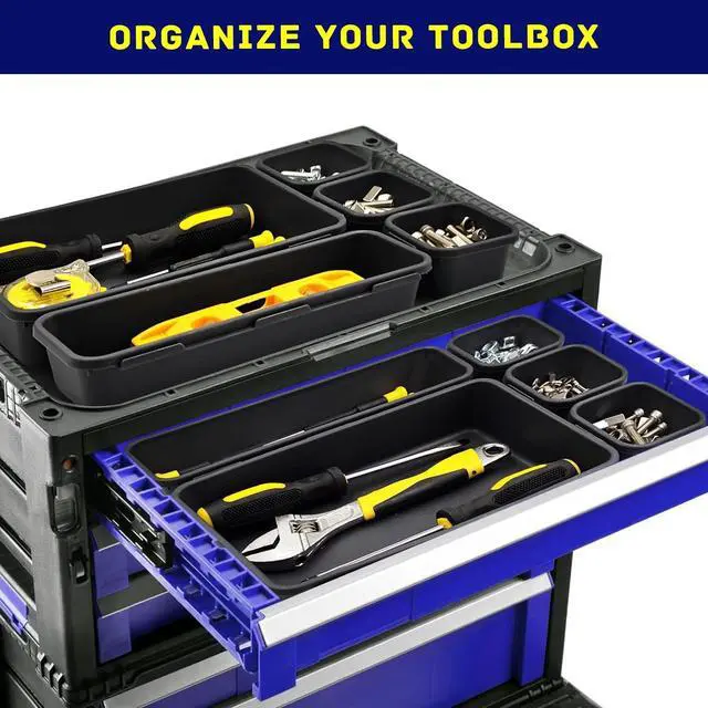 Alt view image 3 of 7 - Tool Box Organizer, Tool Drawer Organizer Tray Divider, Toolbox Organization, Garage Tool Organizers and Storage, Tool Box Accessories for Rolling Tool Chest Cabinet (47PCS)