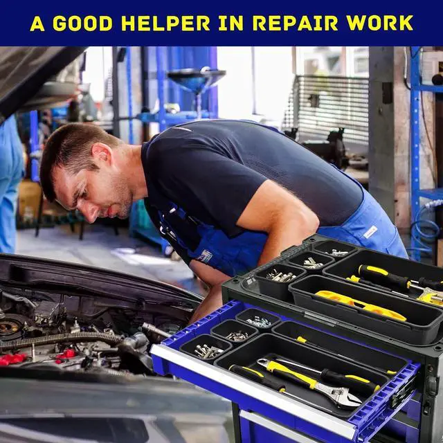 Alt view image 6 of 7 - Tool Box Organizer, Tool Drawer Organizer Tray Divider, Toolbox Organization, Garage Tool Organizers and Storage, Tool Box Accessories for Rolling Tool Chest Cabinet (47PCS)