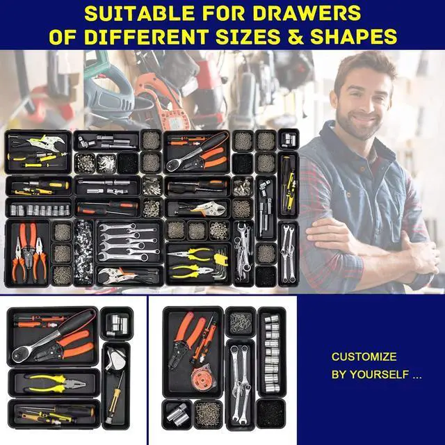 Alt view image 5 of 7 - Tool Box Organizer, Tool Drawer Organizer Tray Divider, Toolbox Organization, Garage Tool Organizers and Storage, Tool Box Accessories for Rolling Tool Chest Cabinet (47PCS)