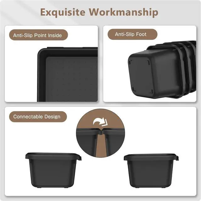 Alt view image 7 of 7 - More Larger Size69Pcs5 Size Tool Box Organizer Tray Divider Set, Black Desk Drawer Organizer, Garage Organization and Storage Toolbox for Rolling Tool Chest Cart Cabinet WorkBench Parts