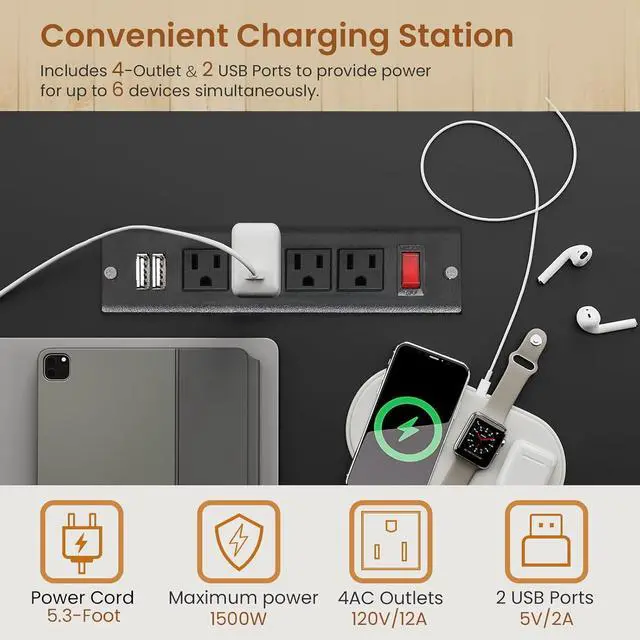 Alt view image 5 of 7 - 67" U Shaped Desk with 4 Fabric Drawers, Reversible Corner Computer Desk with Power Outlet & CPU Shelf, L Shaped Office Desk with Pegboard for Home Office, Black