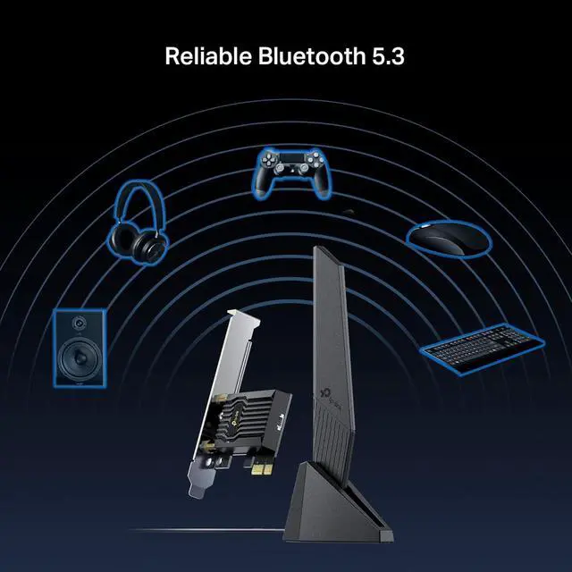 Alt view image 6 of 7 - TP-Link AXE5400 WiFi 6E PCIe WiFi Card for Desktop PC (Archer TXE73E), Up to 5.4 Gbps Tri-Band Wireless Card | 6 GHz | Low-Latency | Bluetooth 5.3 | WPA3 | Low-Profile Single Antenna | OFDMA, MU-MIMO