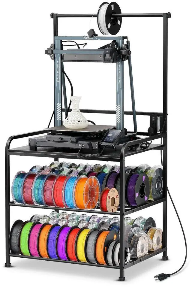 Main image of 3D Printer Rack Filaments Storage - Rolling 3d Printing Stand Filament Organizer, Spools Holder Racks Cart with Wheels, Heavy Duty Shelf Hold Spool PLA, ABS, PETG for Garage Office Workshop