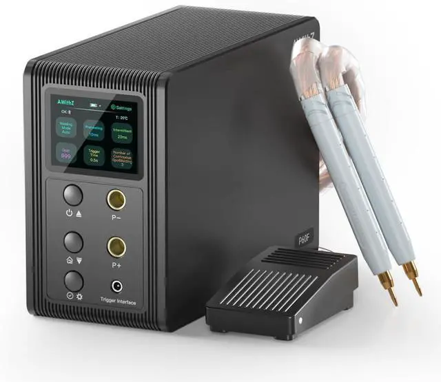 Main image of Battery Spot Welder, 29.2 KW Capacitor Spot Welder, 2-in-1 Automatic & Foot Pedal Two Modes Battery Farad Welding Equipment for 18650/LiFePO4 Lithium Battery Pack Building