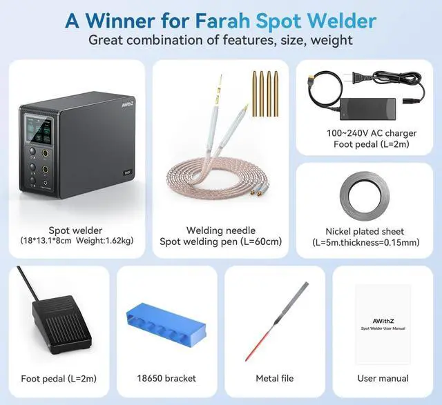 Alt view image 6 of 7 - Battery Spot Welder, 29.2 KW Capacitor Spot Welder, 2-in-1 Automatic & Foot Pedal Two Modes Battery Farad Welding Equipment for 18650/LiFePO4 Lithium Battery Pack Building