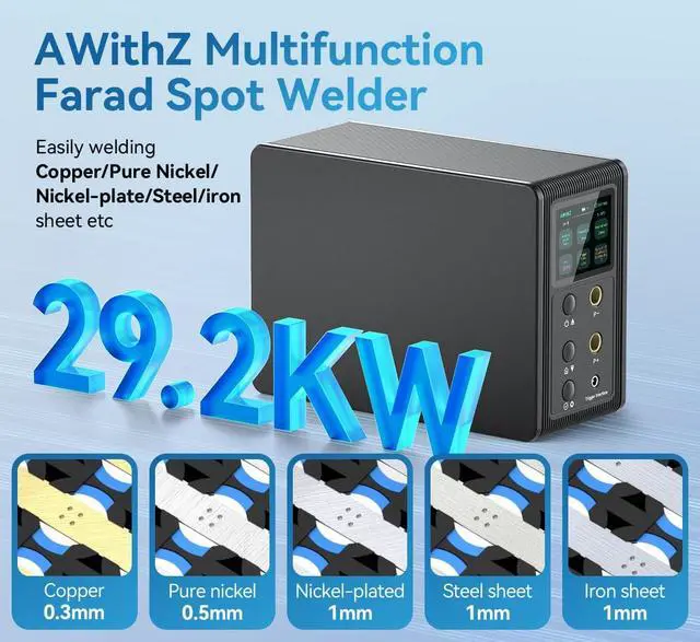 Alt view image 5 of 7 - Battery Spot Welder, 29.2 KW Capacitor Spot Welder, 2-in-1 Automatic & Foot Pedal Two Modes Battery Farad Welding Equipment for 18650/LiFePO4 Lithium Battery Pack Building