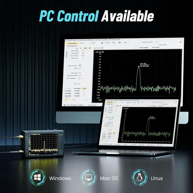 Alt view image 4 of 7 - TinySA Ultra+ ZS407 7.3GHz Spectrum Analyzer: Upgraded 4 Inch HW V0.5.4 100kHz-7.3GHz Handheld Tiny Frequency Analyzer - 2-in-1 RF Signal Generator 100kHz to 900MHz MF/HF/VHF UHF