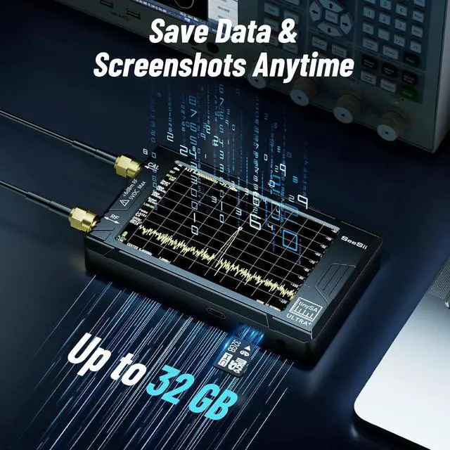 Alt view image 5 of 7 - TinySA Ultra+ ZS407 7.3GHz Spectrum Analyzer: Upgraded 4 Inch HW V0.5.4 100kHz-7.3GHz Handheld Tiny Frequency Analyzer - 2-in-1 RF Signal Generator 100kHz to 900MHz MF/HF/VHF UHF