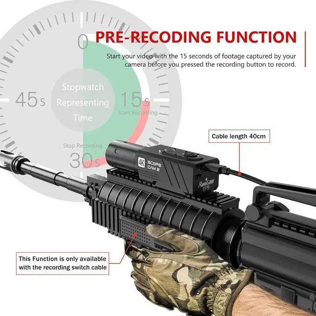 Alt view image 5 of 5 - RunCam ScopeCam2 4K Zoom Action Camera Waterproof 4xDigital HD Mini Video Camera with Recording Switch Cable