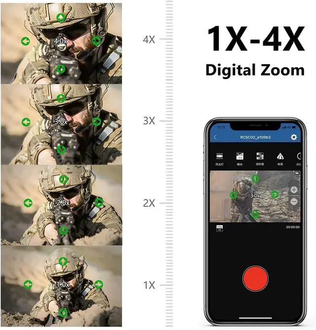 Alt view image 2 of 5 - RunCam ScopeCam2 4K Zoom Action Camera Waterproof 4xDigital HD Mini Video Camera with Recording Switch Cable