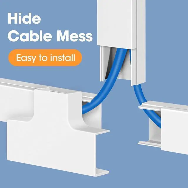 Alt view image 4 of 7 - 315in Cord Hider Kit, Paintable Cable Raceway, Cord Covers for Wires on Wall, Cord Hider for Wall Mount tv, tv Cable Hider Wall kit, Wire Covers for Cords, 20X L15.7in X W0.96in X H0.57in, White