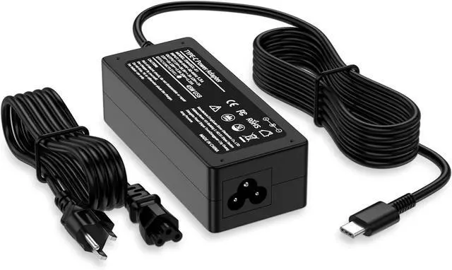 Main image of 45W USB C Chromebook Charger Compatible with HP X360 11 13, Spectre X360 13 Elite X2 14-ca051wm Compatible with Lenovo Compatible with Acer Type C Power Cord