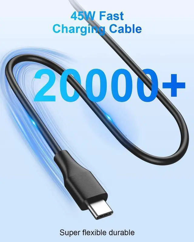 Alt view image 4 of 7 - 45W USB C Chromebook Charger Compatible with HP X360 11 13, Spectre X360 13 Elite X2 14-ca051wm Compatible with Lenovo Compatible with Acer Type C Power Cord