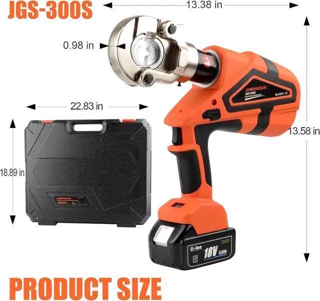Alt view image 7 of 7 - Electric Hydraulic Crimping Tool, Battery Cable Crimper Tool, Rechargeable Crimper for Cu/Al Terminal, Continuously Crimp 12 Ton Rang 8AWG-600MCM 12 Pairs of Dies