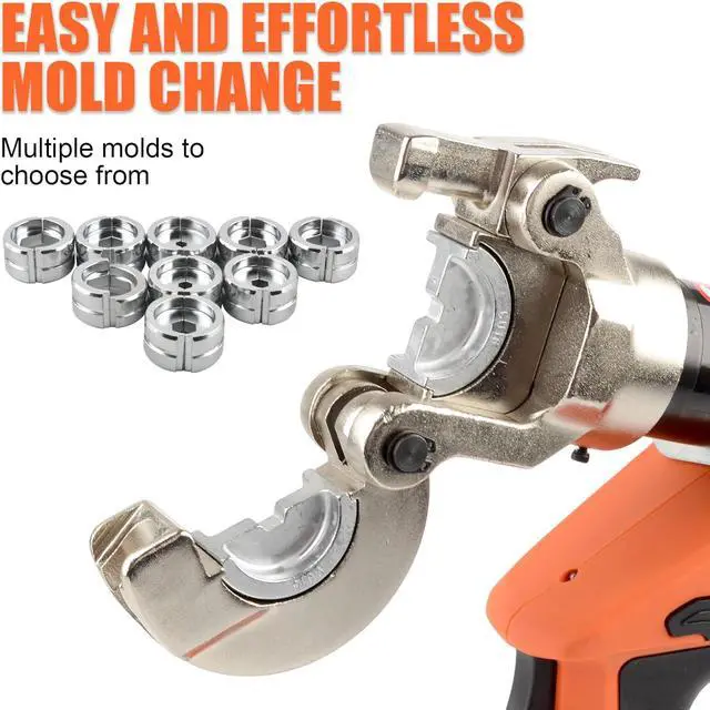 Alt view image 6 of 7 - Electric Hydraulic Crimping Tool, Battery Cable Crimper Tool, Rechargeable Crimper for Cu/Al Terminal, Continuously Crimp 12 Ton Rang 8AWG-600MCM 12 Pairs of Dies