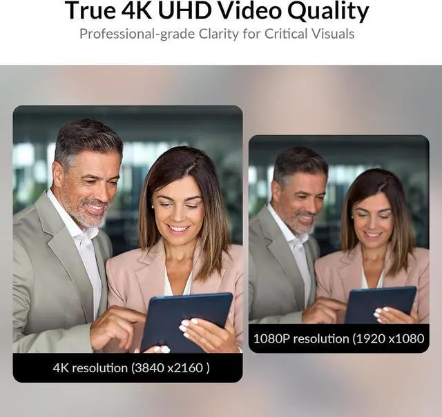 Alt view image 2 of 7 - All-in-One Conference System: 4K AI PTZ Webcam with Dual Lens + Wireless USB/Bluetooth Speakerphone, AI Framing & Presenter Tracking, 15x Zoom, 360° Mic, Zoom/Teams/Webex Compatible for Meeting Room