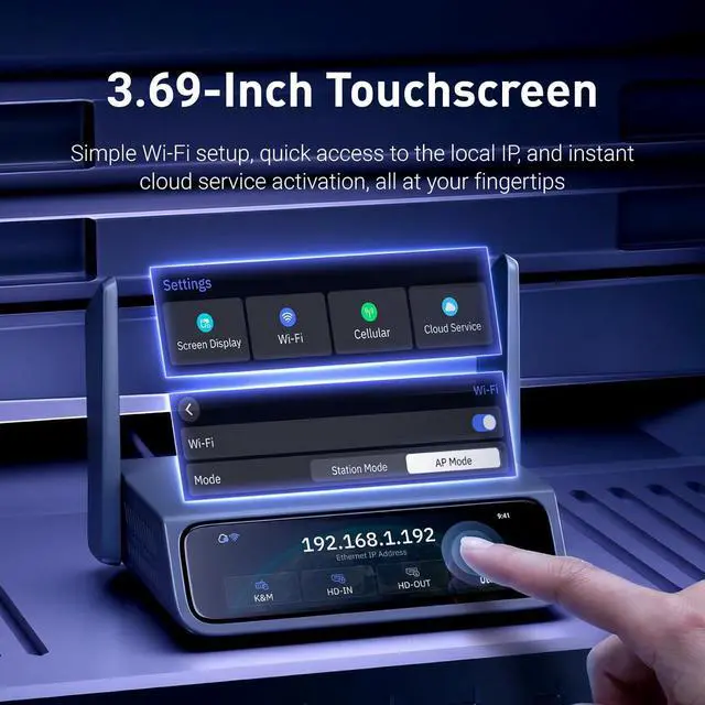 Alt view image 3 of 7 - GL.iNet Comet 5G Remote 5G KVM with Failover, 4K@30FPS HDMI Passthrough, Wi-Fi 6 & Ethernet, 3.69" Touchscreen, 64GB eMMC, Tailscale Remote Access for Disaster Recovery, IT Professional