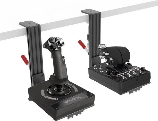 Main image of 2 Pack Desk Mount for Flight Sim Hand-Controller Compatible with X52 X56 Hotas, Thrustmaster HOTAS Warthog, T.16000M FCS, T.Flight, SimTask Farmstick, Sol-R1, Sol-R2, VKB, VPC, Winwing