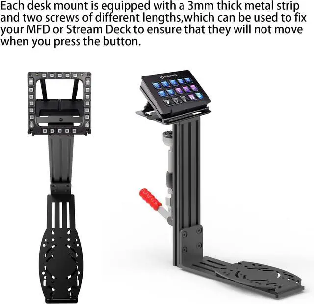 Alt view image 2 of 6 - 2 Pack Desk Mount for Flight Sim Hand-Controller Compatible with X52 X56 Hotas, Thrustmaster HOTAS Warthog, T.16000M FCS, T.Flight, SimTask Farmstick, Sol-R1, Sol-R2, VKB, VPC, Winwing