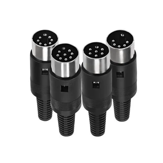 Alt view image 2 of 2 - DIN 6-Pin Male Plug Connector, 4 Pack DIN 6 Pin Plug MIDI Cable Adapter Socket Solder Terminals Connector for Microphone Amplifiers