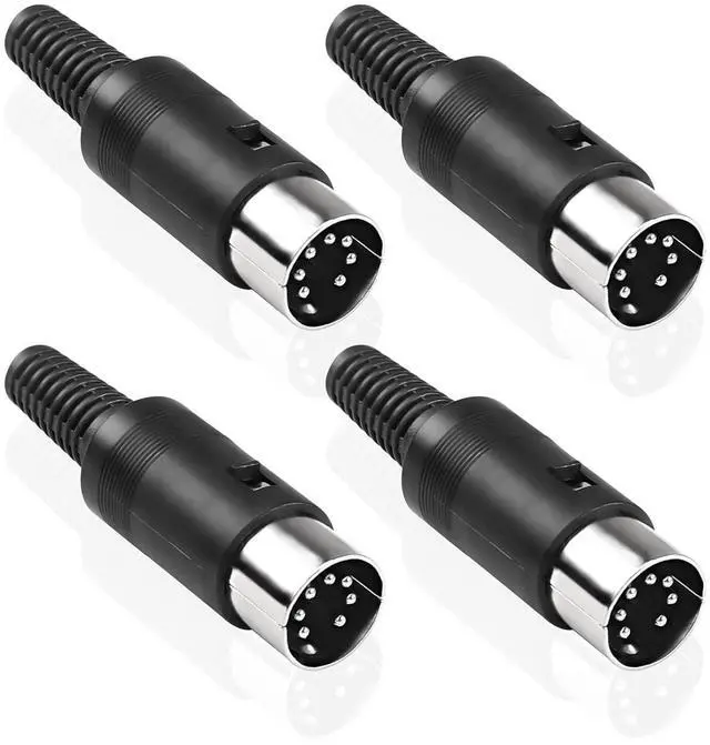Main image of DIN 7-Pin Male Plug Connector, 4 Pack DIN 7 Pin Plug MIDI Cable Adapter Socket Solder Terminals Connector for Microphone Amplifiers
