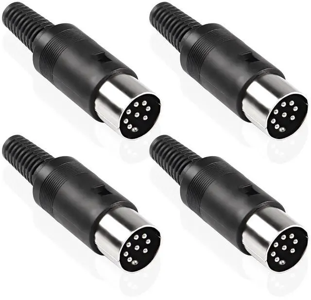 Main image of DIN 8-Pin Male Plug Connector, 4 Pack DIN 8 Pin Plug MIDI Cable Adapter Socket Solder Terminals Connector for Microphone Amplifiers