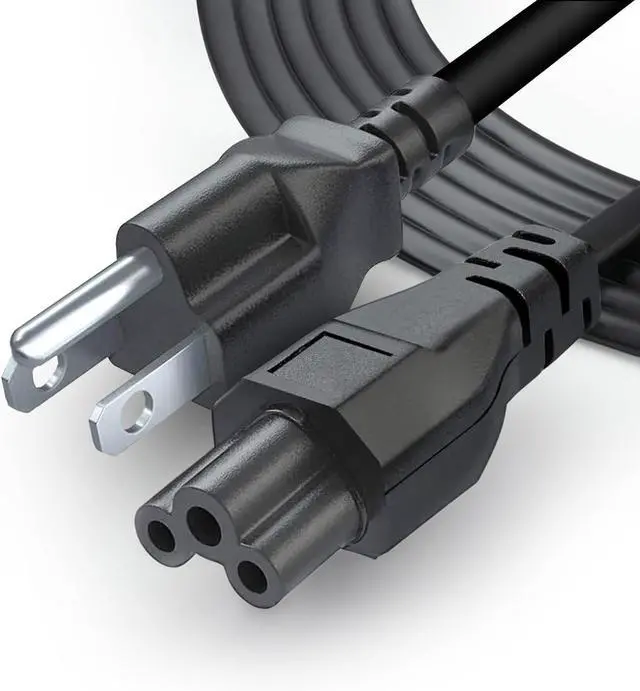 Main image of 3 Prong AC Laptop Power Cord 5Ft Universal Power Cable | 125V | for Dell HP LG Lenovo Asus Acer Toshiba Sony Laptops/Notebooks, Monitors, Printers, Scanners NEMA 5-15P to C5 Power Cable