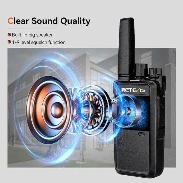 Alt view image 3 of 7 - Retevis RT68 2 Way Radio, Long Range Walkie Talkies for Adults (10 Pack) with 10 Multi Way Charger, Easier Securer Charging, 1200mAh, Compact Handheld Two Way Radios Rechargeable for Industry