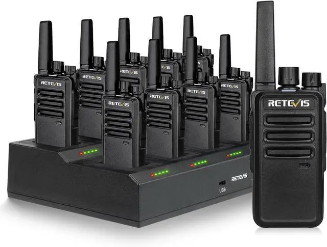 Main image of Retevis RT68 2 Way Radio, Long Range Walkie Talkies for Adults (10 Pack) with 10 Multi Way Charger, Easier Securer Charging, 1200mAh, Compact Handheld Two Way Radios Rechargeable for Industry