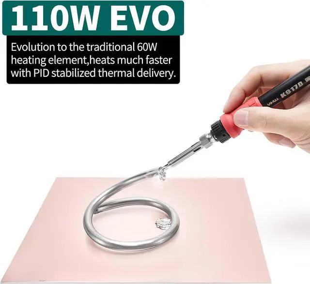 Alt view image 2 of 7 - 939D+ III EVO Digital Soldering Iron Station Kit 110W High Power with LCD display, 4 Memory Channels, Sleep Mode, Digital Calibration, Solder Wire, Helping Hands, Magnifier, 3 Soldering Tips