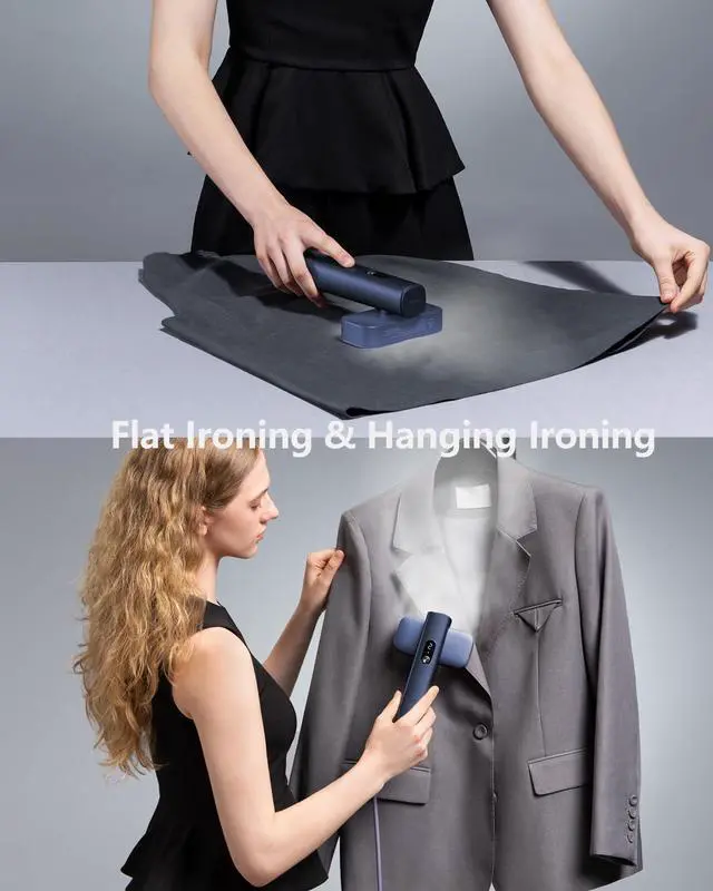 Alt view image 3 of 7 - G5 Pro Travel Steamer For Clothes, 110-240V Portable Handheld Irons-15S Fast Heat Up, Auto Shut-Off Rotating Head With Big Iron Panel, 100Ml Tank Self-Standing For Global Travel (BLUE)