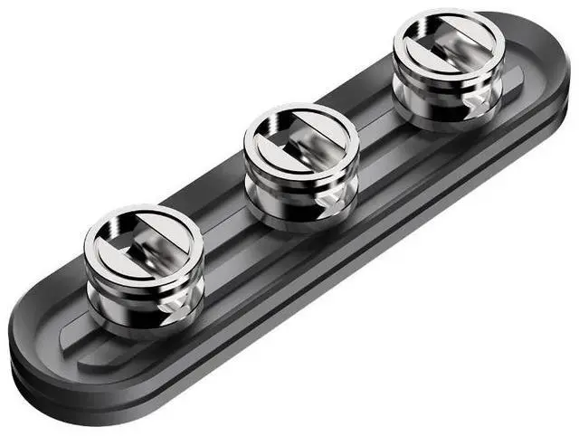 Main image of All-metal Cable Clips, Cord Organizer Cable Management, Cable Organizers USB Cable Holder Wire Organizer Cord Clips for Desk Car Home and Office (3 Slots Black Oxide)