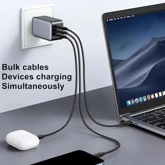 Alt view image 2 of 6 - 30-Pack USB C to C 48W Charger Cable - Bulk USB-C to Type C Multipack White Fast Charging Cords, 3.3ft - Black