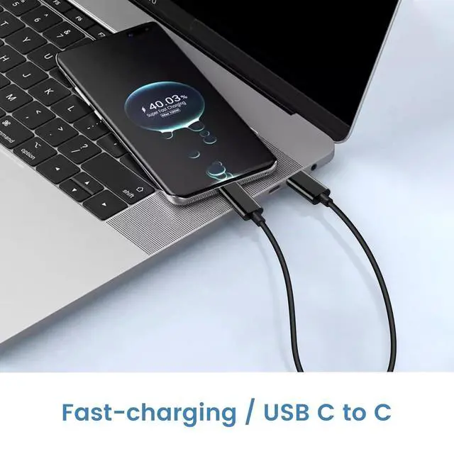 Alt view image 6 of 6 - 30-Pack USB C to C 48W Charger Cable - Bulk USB-C to Type C Multipack White Fast Charging Cords, 3.3ft - Black