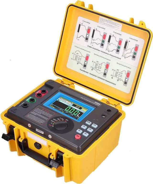 Main image of ETCR3500 5KV High Voltage Insulation Tester Megohm Meter 5T 5mA | Supports IR, PI, DAR, STEP and RAMP Testing for cables, motors, transformers and switchgear