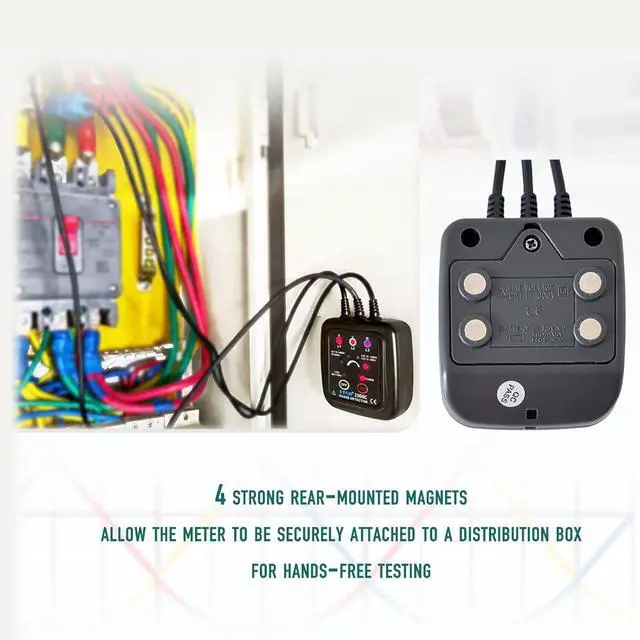 Alt view image 3 of 7 - ETCR1000D Non-Contact Phase Sequence Tester, Phase Rotation Meter, AC 70-1000V, Wire Diameter 0.4-1.6 inch | For insulated wires 0.4-1.6in (10-40mm) diameter, suitable for AC 70-1000V phase sequence t