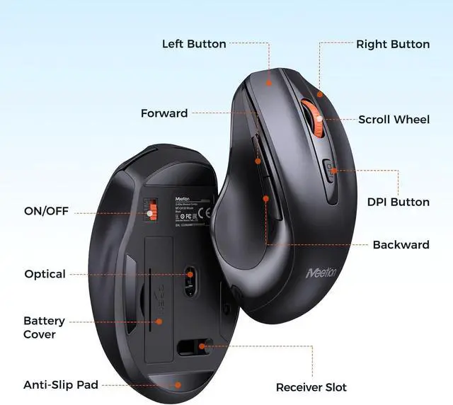 Alt view image 3 of 7 - Wireless Keyboard and Mouse, Computer Keyboard Mouse Combo, 3 DPI Adjustable Mouse Full-Sized Cordless Keyboard, for PC/Computer/Laptop/Windows/Mac, Black