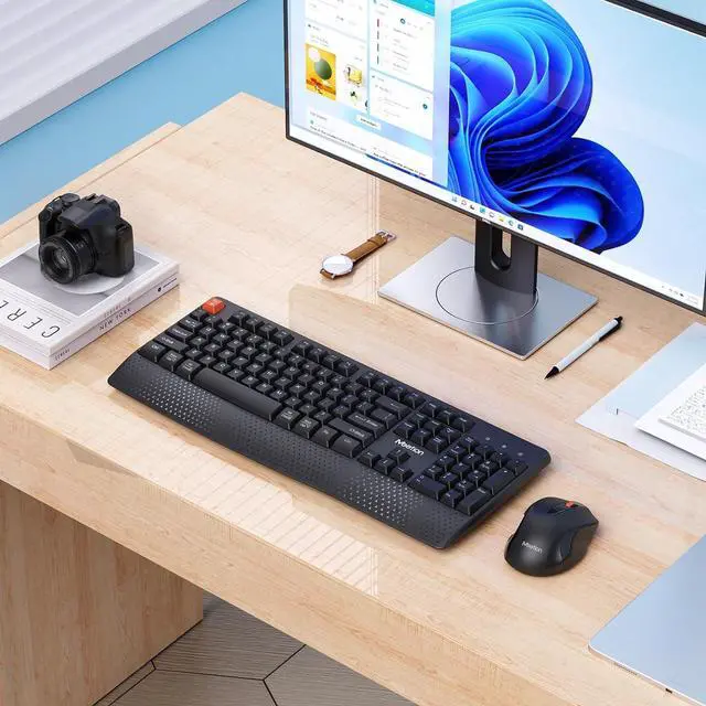 Alt view image 6 of 7 - Wireless Keyboard and Mouse, Computer Keyboard Mouse Combo, 3 DPI Adjustable Mouse Full-Sized Cordless Keyboard, for PC/Computer/Laptop/Windows/Mac, Black