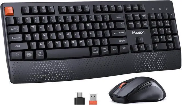 Main image of Wireless Keyboard and Mouse, Computer Keyboard Mouse Combo, 3 DPI Adjustable Mouse Full-Sized Cordless Keyboard, for PC/Computer/Laptop/Windows/Mac, Black