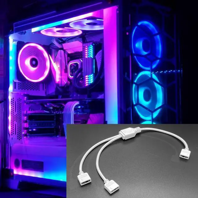 Alt view image 3 of 7 - 2PCS White ARGB Spliter Cables, 5V 3-Pin Addressable RGB 1-to-2 Y Spliter Cables, for Computer Chassis, 1 to 2 ARGB Cables, 1-to-2 ARGB Extension Cables, 11.8 Inches